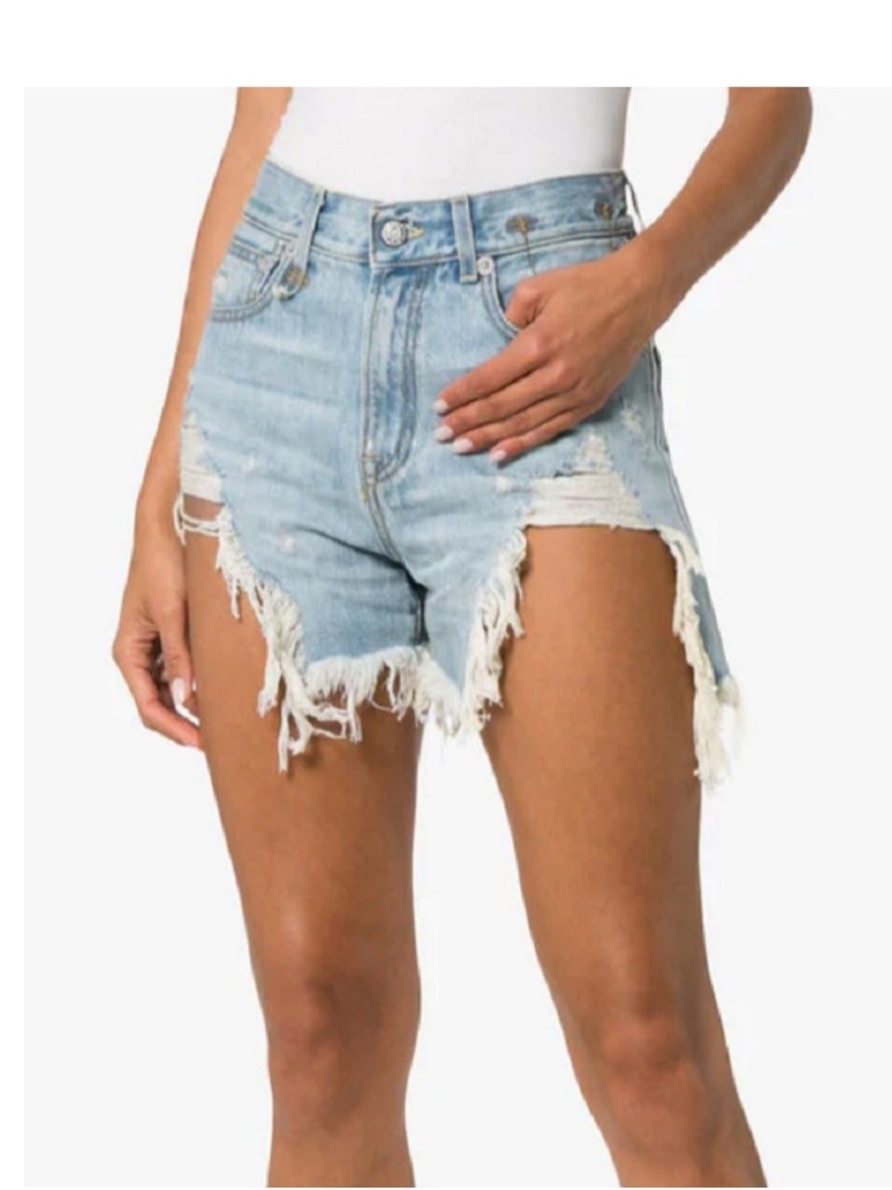 R13 High waist denim shorts SZ 26 $306